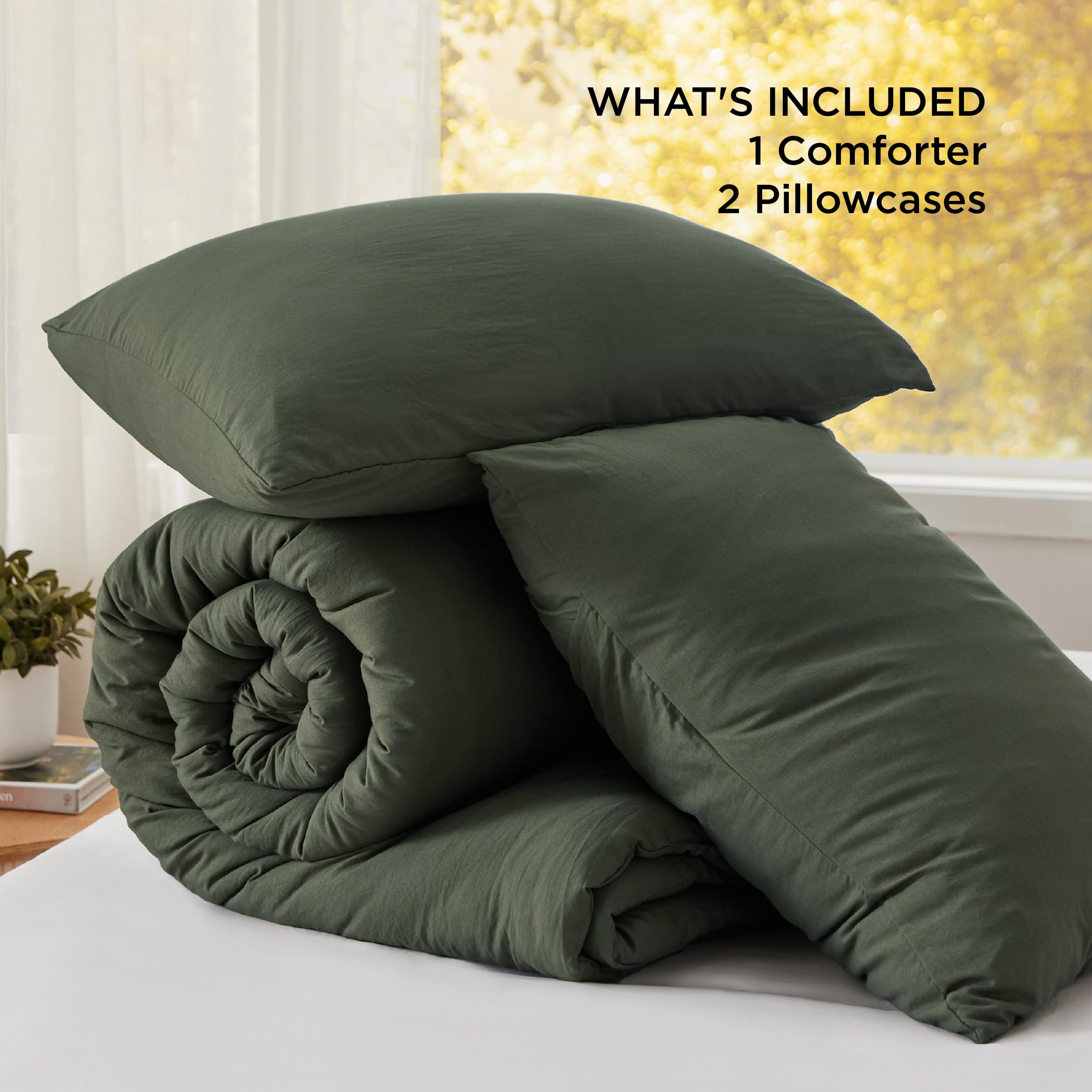 Bedsure comforter folded to show easy storage and travel convenience
