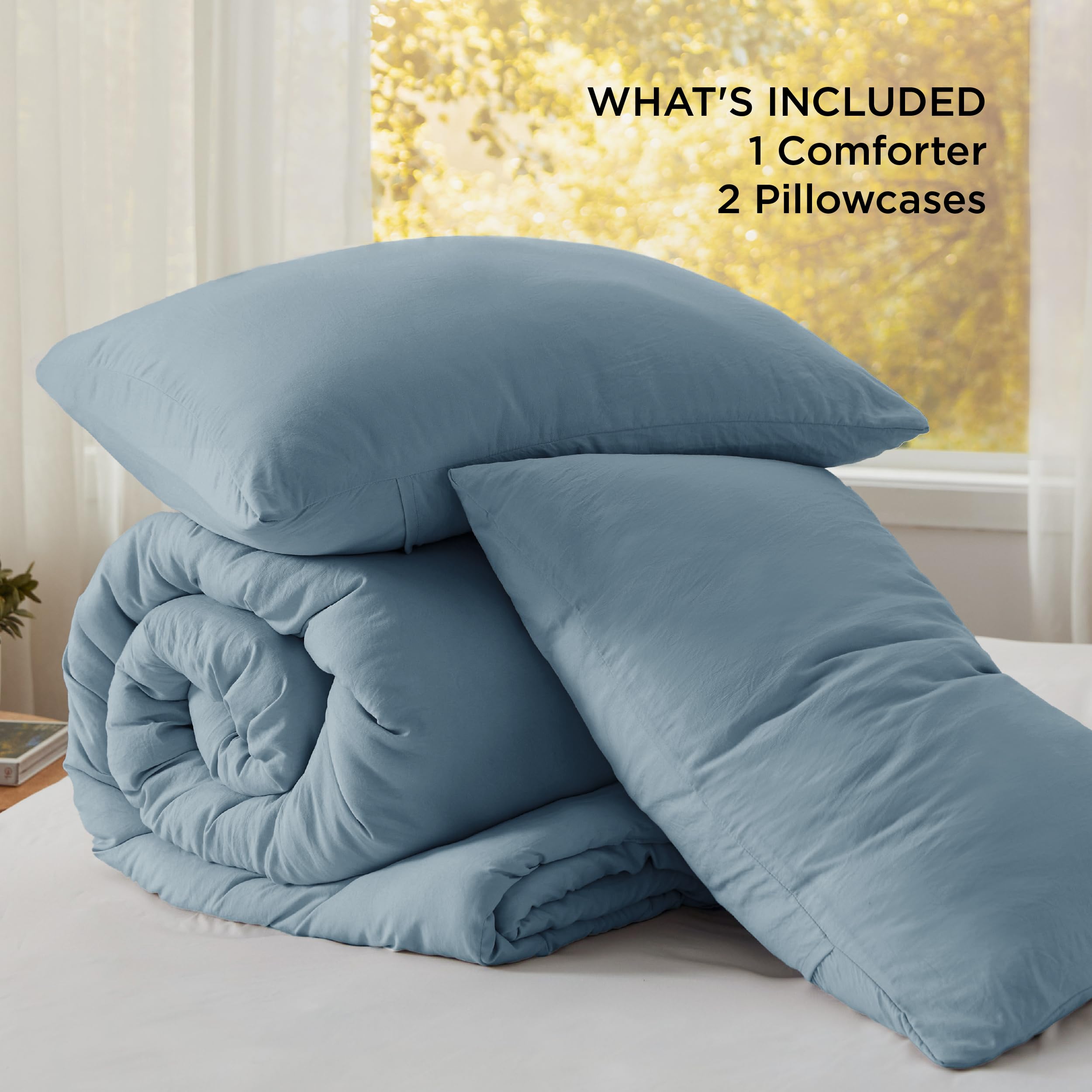 Bedsure comforter folded to show scale and thickness benefit: ample loft and storage ease