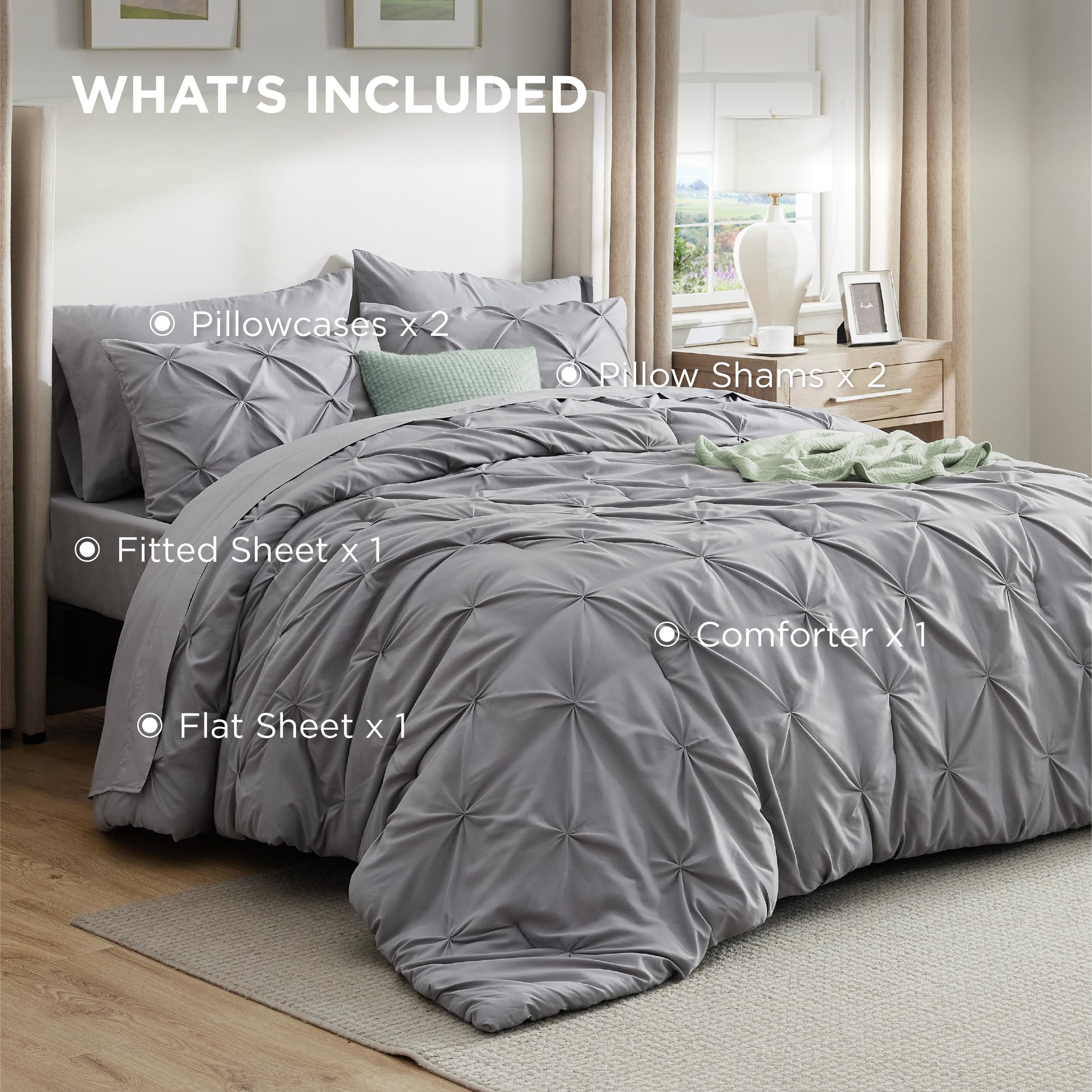 Bedsure folded comforter for storage showing compactness and easy care handling