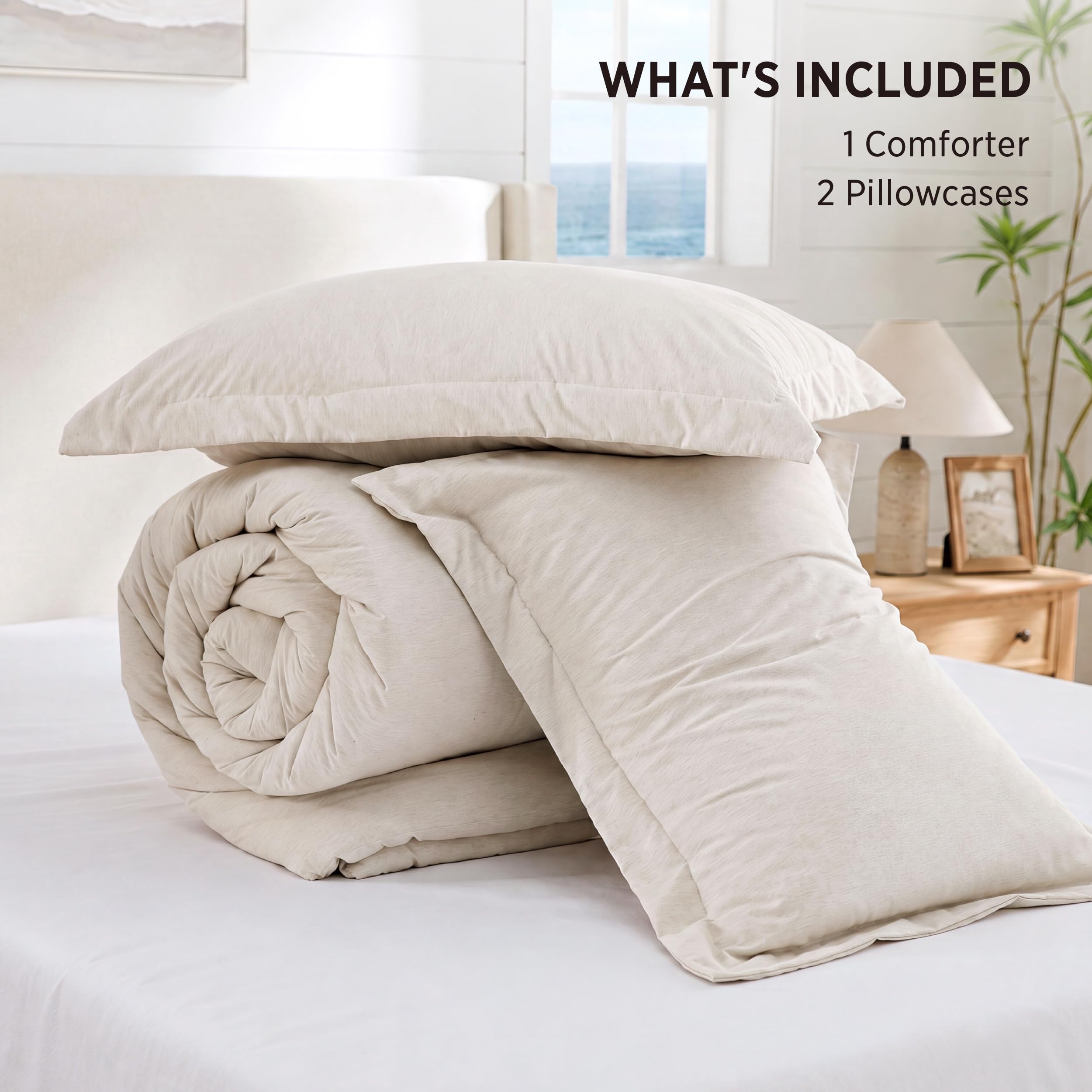 Bedsure comforter folded neatly for storage demonstrating compactness and convenience between uses