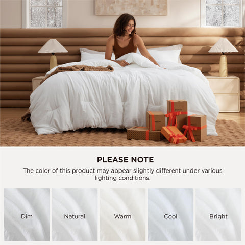 Bedsure folded comforter stored neatly showcasing easy care and compact storage