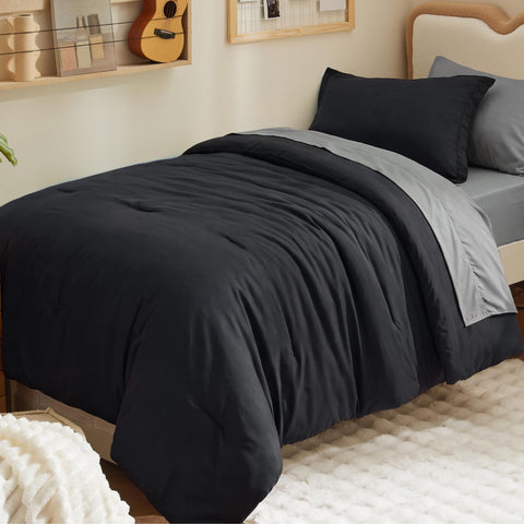 Bedsure comforter front view showing full bed coverage and cozy look