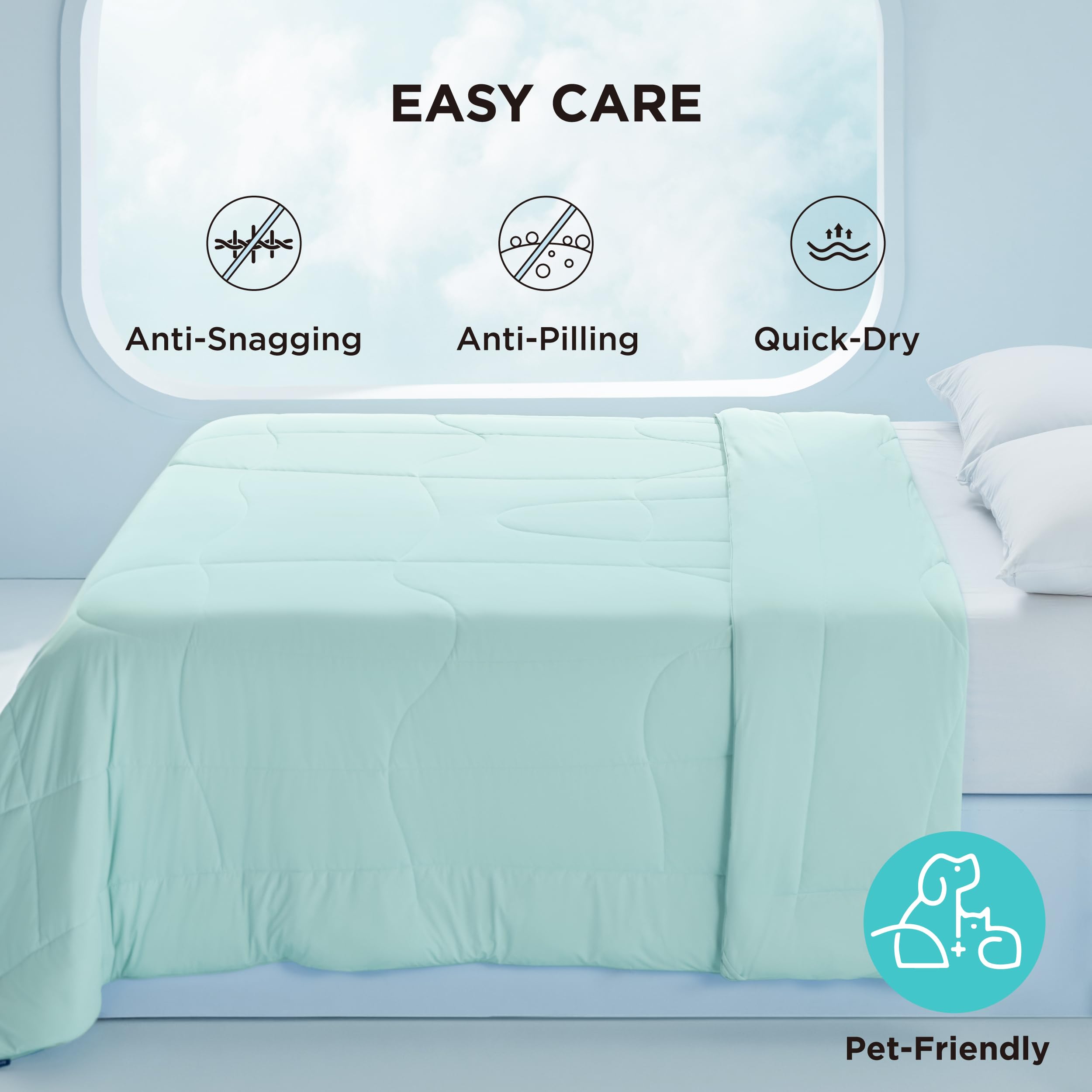 Bedsure label and OEKO-TEX tag proving certified skin-friendly materials