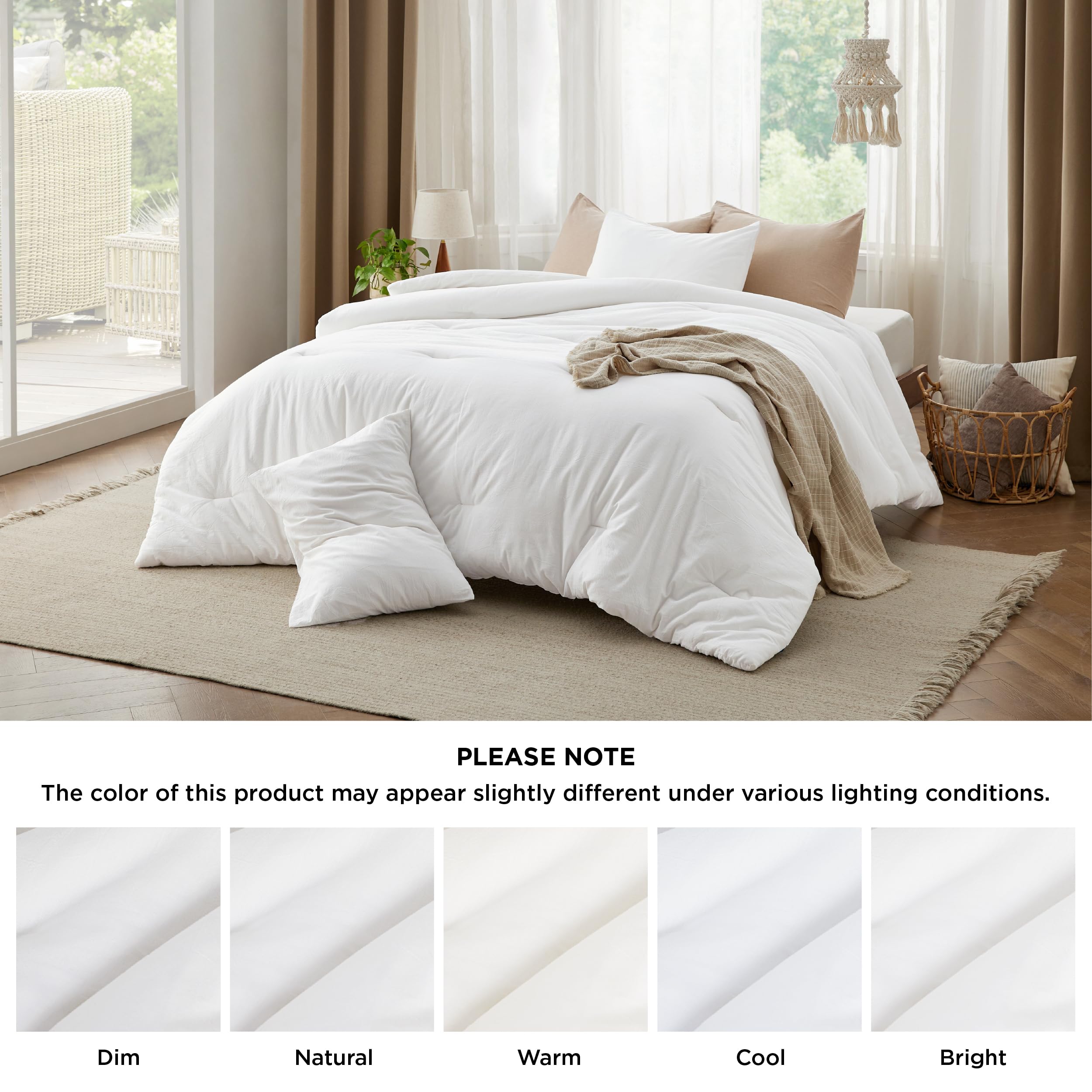 Bedsure natural wrinkle texture close-up adding relaxed, inviting appearance