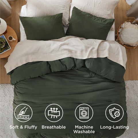 Bedsure comforter on bed lifestyle scene showing full coverage benefit