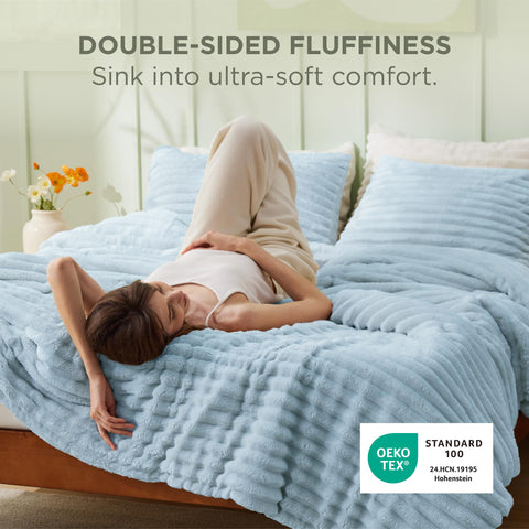 Bedsure comforter spread on queen bed illustrating full coverage and inviting comfort