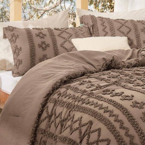 Bedsure comforter on a styled king bed illustrating scale and layered warmth