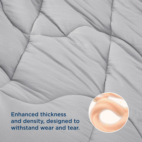 Bedsure comforter on queen bed showing bedroom styling and relaxed vibe