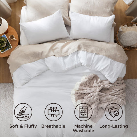 Bedsure comforter on a queen bed lifestyle scene providing roomy coverage benefit