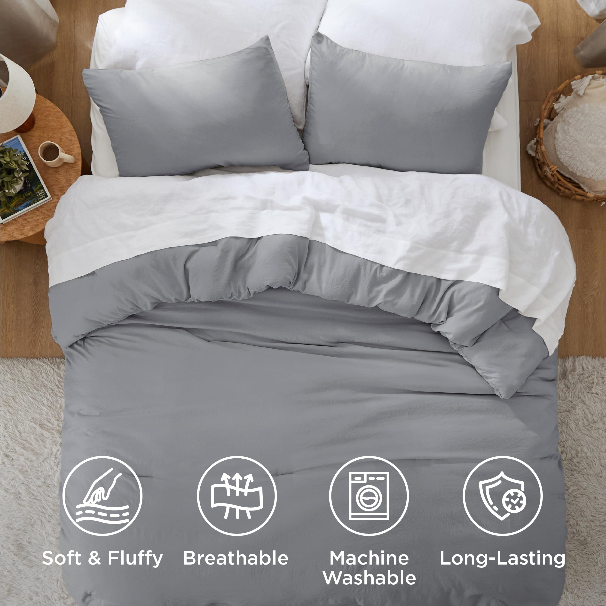 Bedsure paired pillow shams and comforter highlighting coordinated bedroom styling benefit