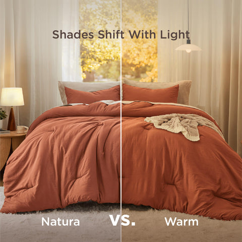 Bedsure comforter reverse side with contrasting hue offering styling flexibility and two-tone benefit