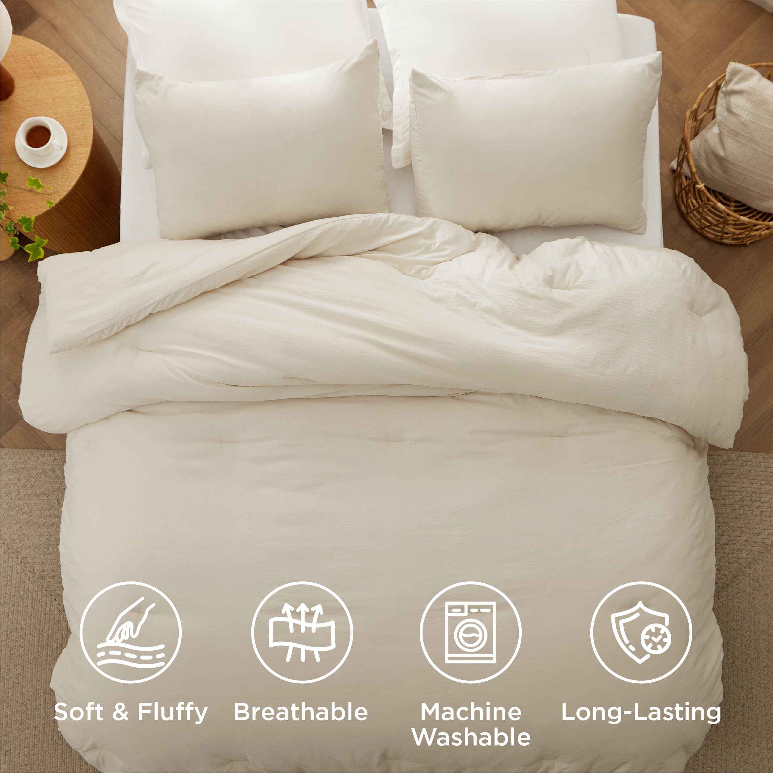 Bedsure comforter reverse side showing complementary color for versatile decor options
