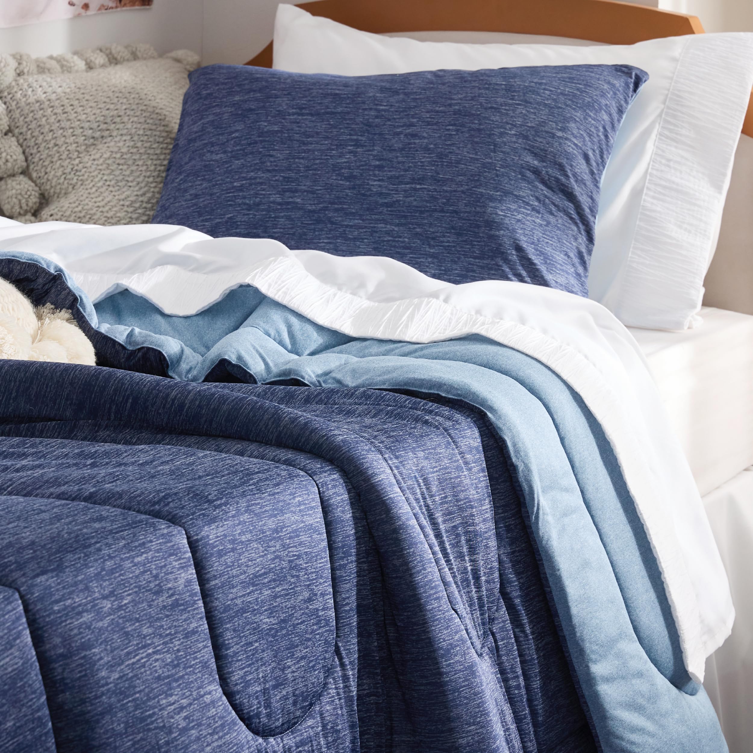 Bedsure comforter reverse soft polyester side demonstrating cozy warmth