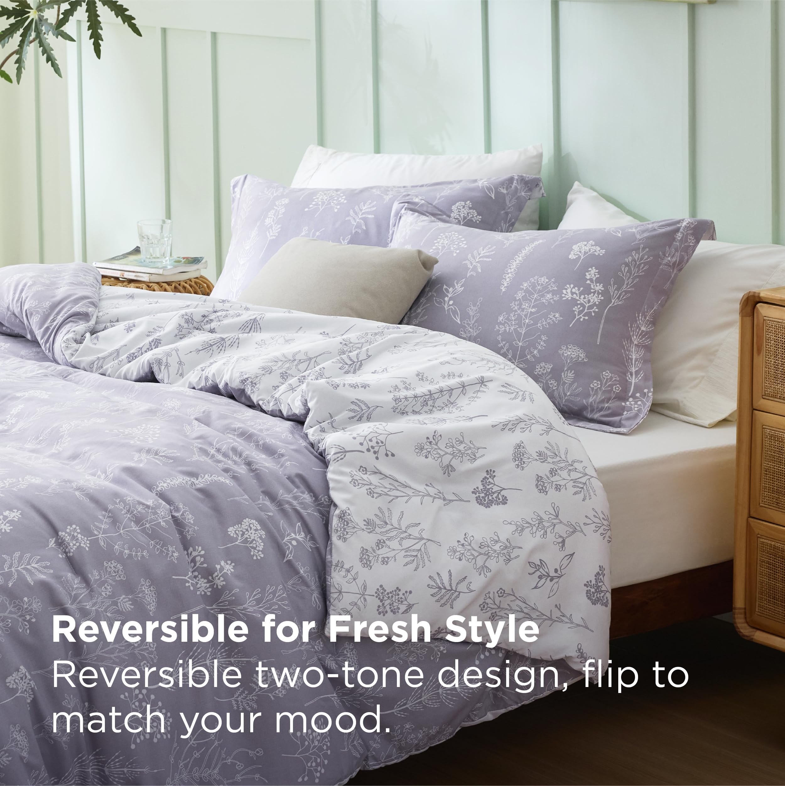 Bedsure comforter reverse solid view offering a calm alternative