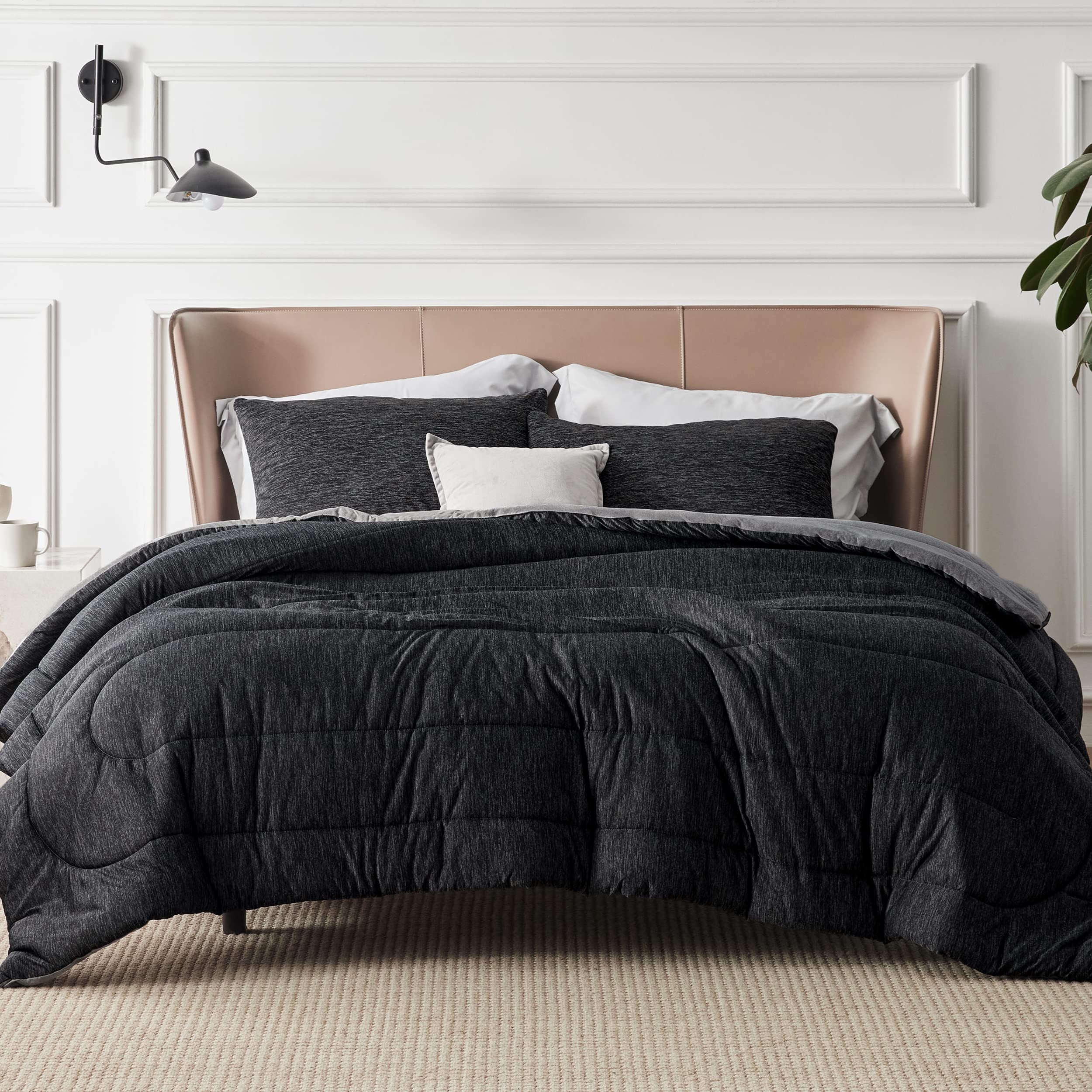 Bedsure comforter reverse texture closeup showing soft cool-touch fabric benefit