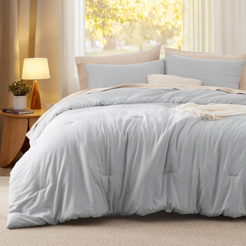 Bedsure comforter reversible reverse color detail for styling flexibility