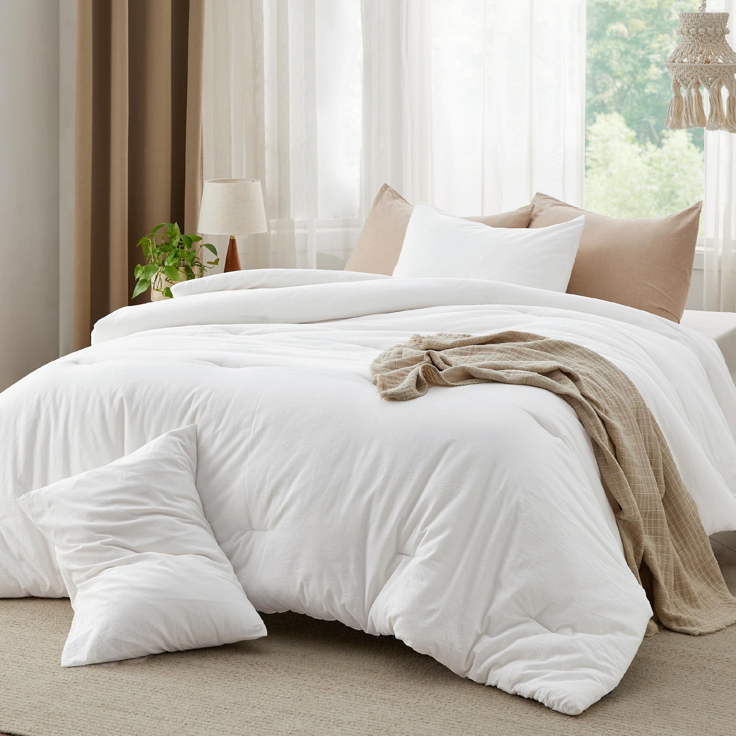 Bedsure comforter beside a ruler for size comparison and accurate fit