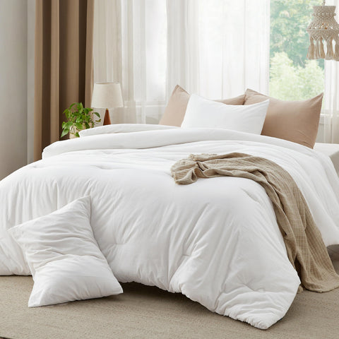 Bedsure comforter beside a ruler for size comparison and accurate fit