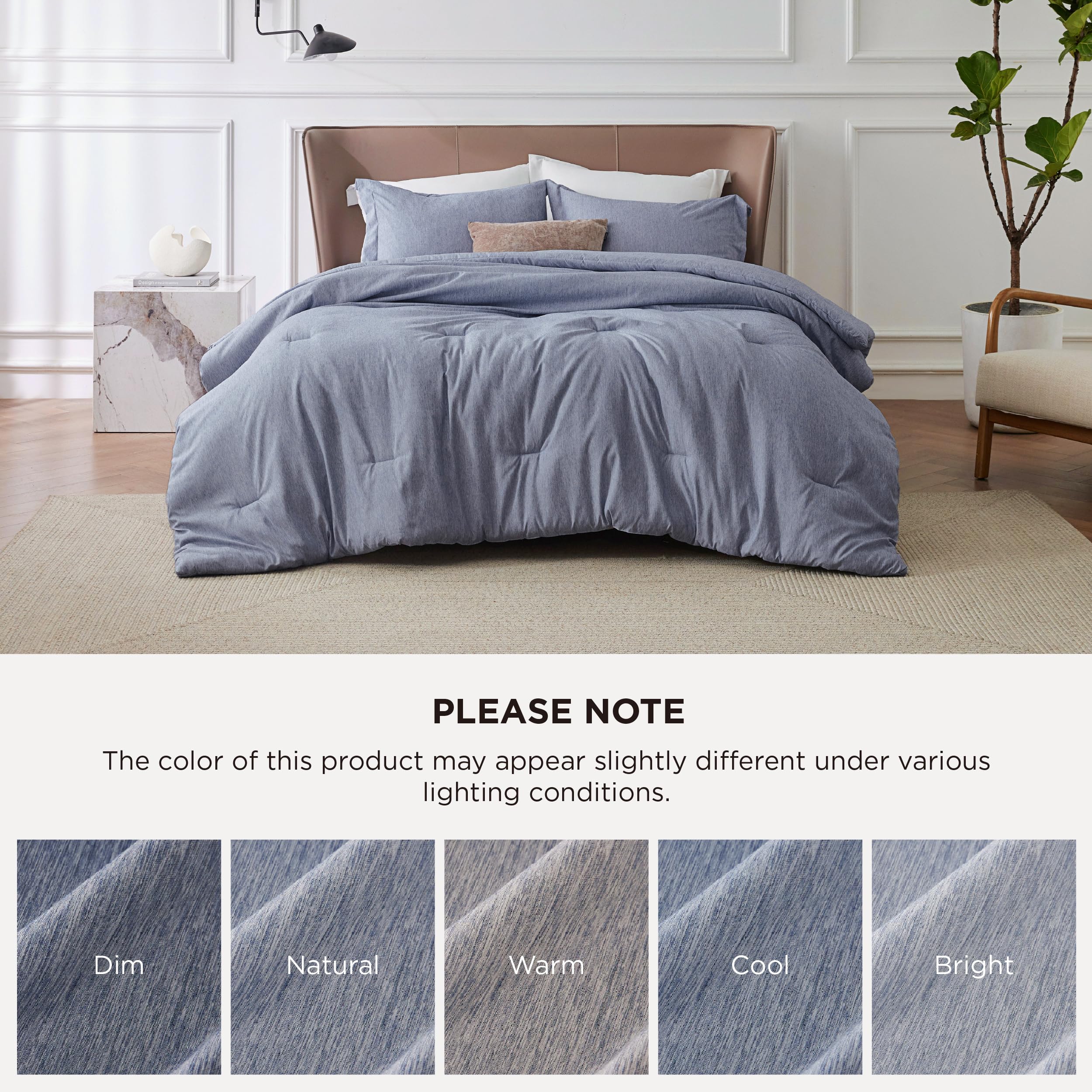 Bedsure comforter with measuring tape visualizing king-size dimensions