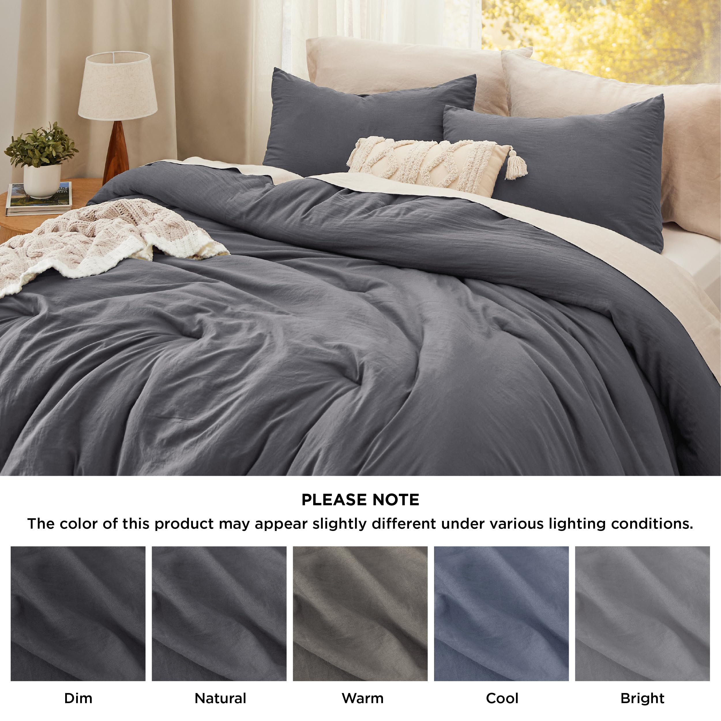 Bedsure comforter on king bed showing generous 120x98 inches for deep mattresses