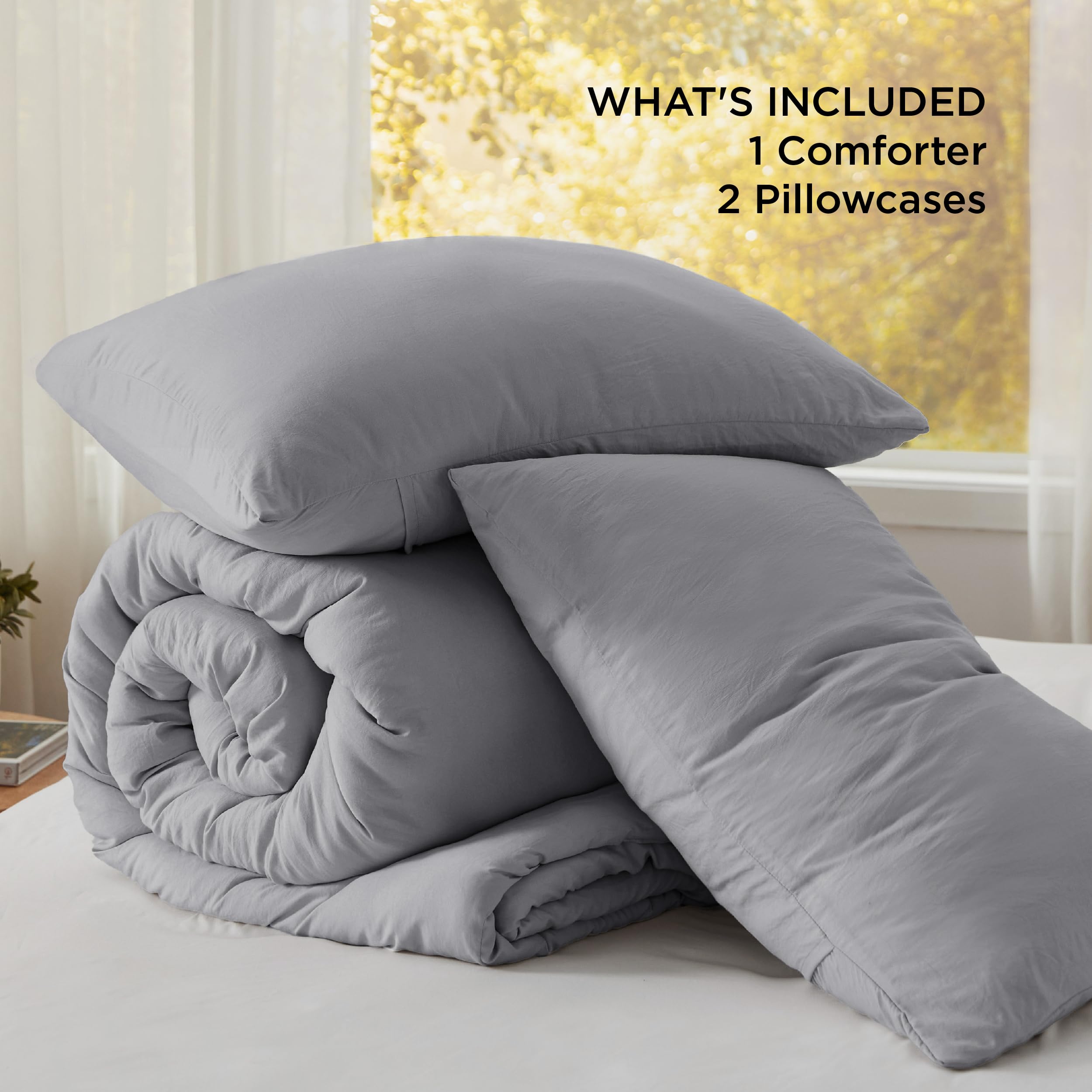 Bedsure comforter beside a ruler to show true king dimensions for scale clarity