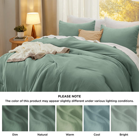 Bedsure comforter on a king bed showing generous 104x90 size and full coverage