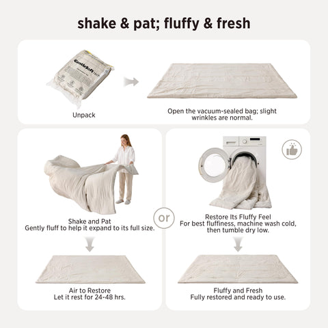 Bedsure comforter edge stitching close-up demonstrating durable construction