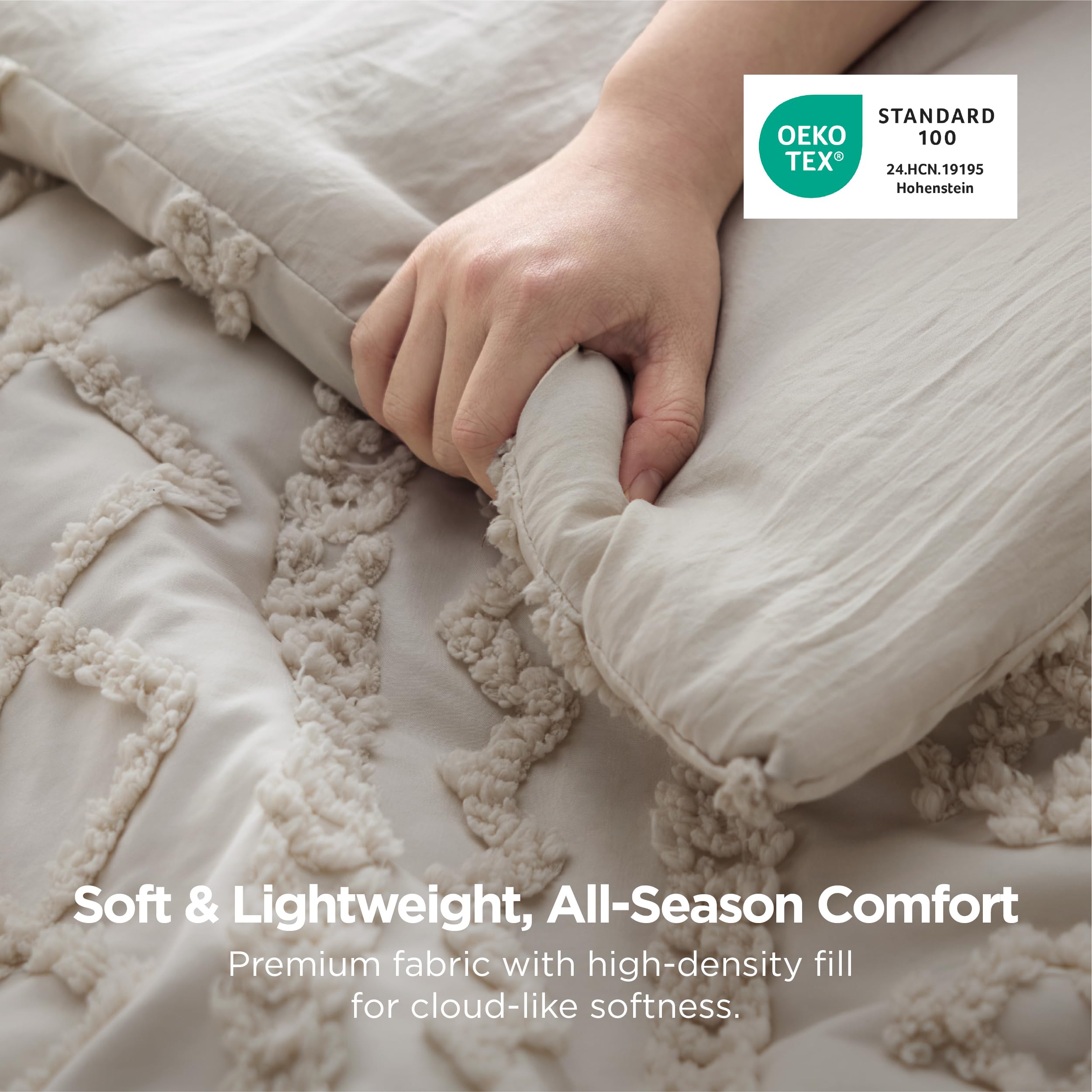 Bedsure fabric texture detail showing GentleSoft™ microfiber and soft touch