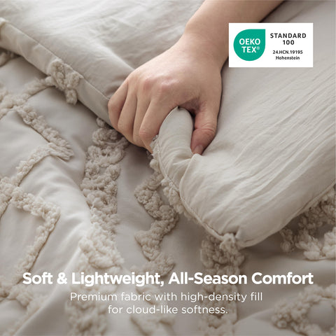 Bedsure fabric texture detail showing GentleSoft™ microfiber and soft touch