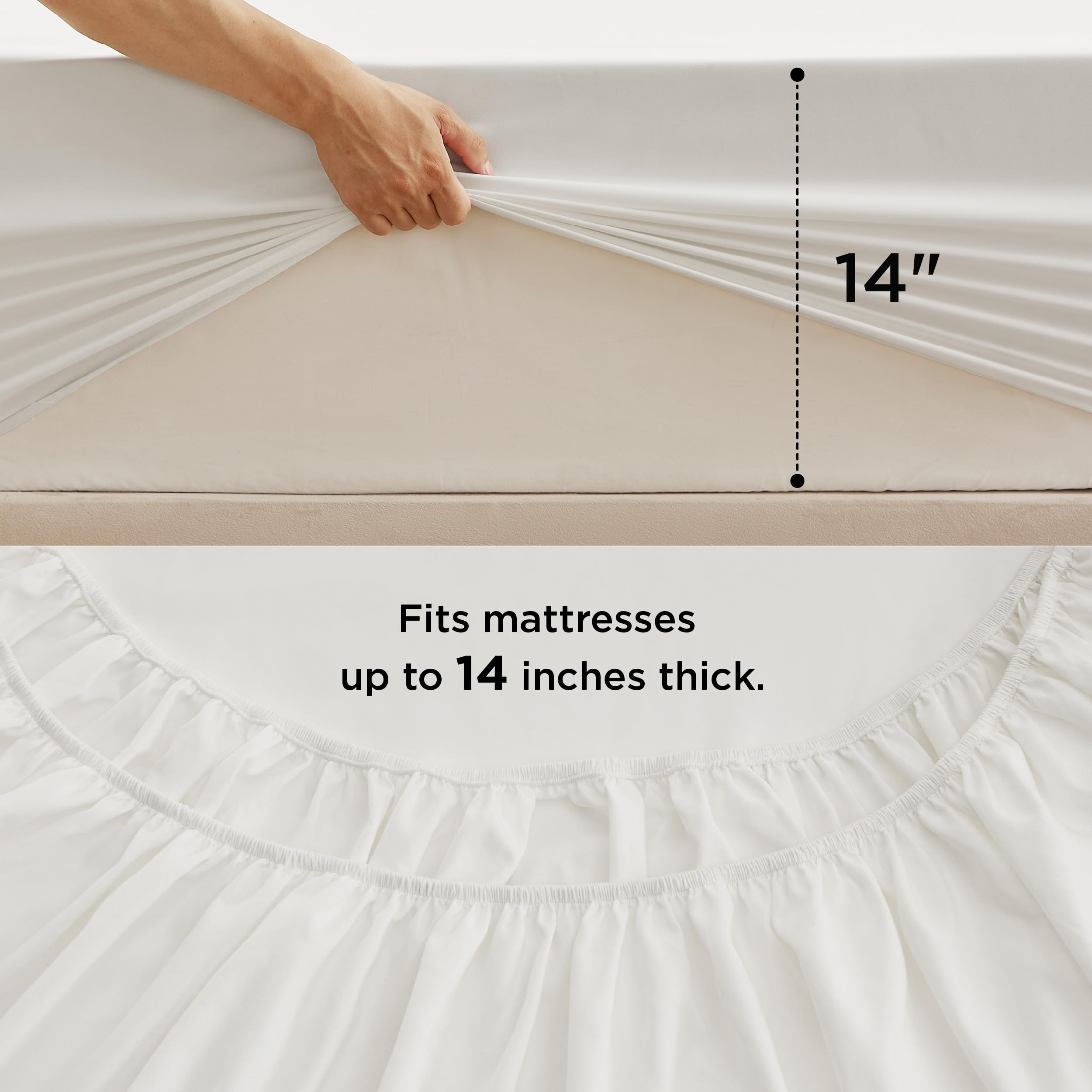 Bedsure microfiber texture in hand showing soft touch and easy-care benefit