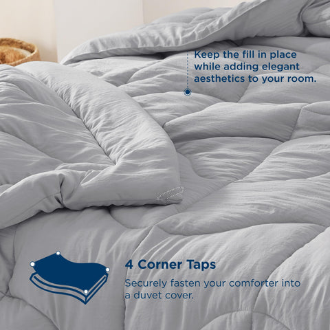 Bedsure vacuum-sealed package showing compact shipping and space saving