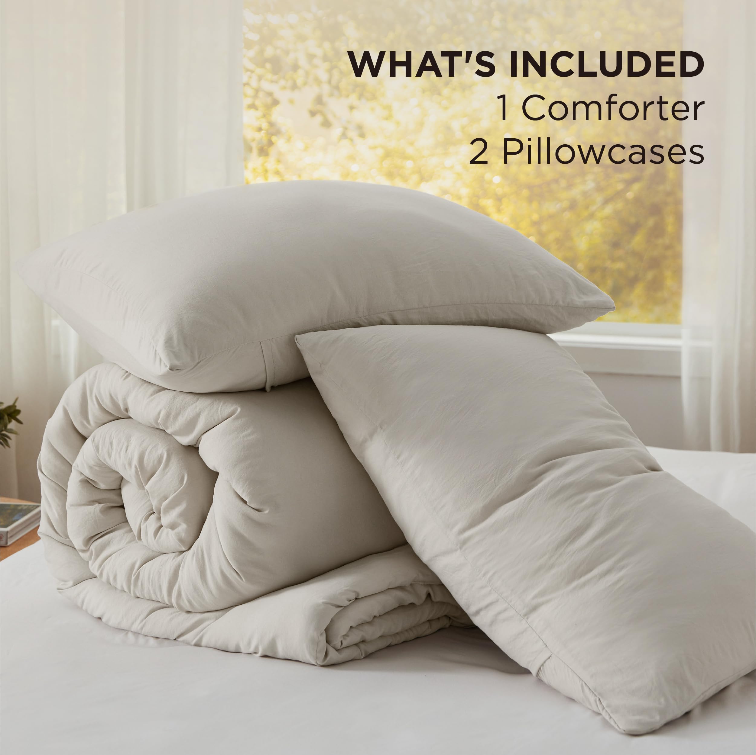 Bedsure comforter in washing machine demonstrating easy-care maintenance
