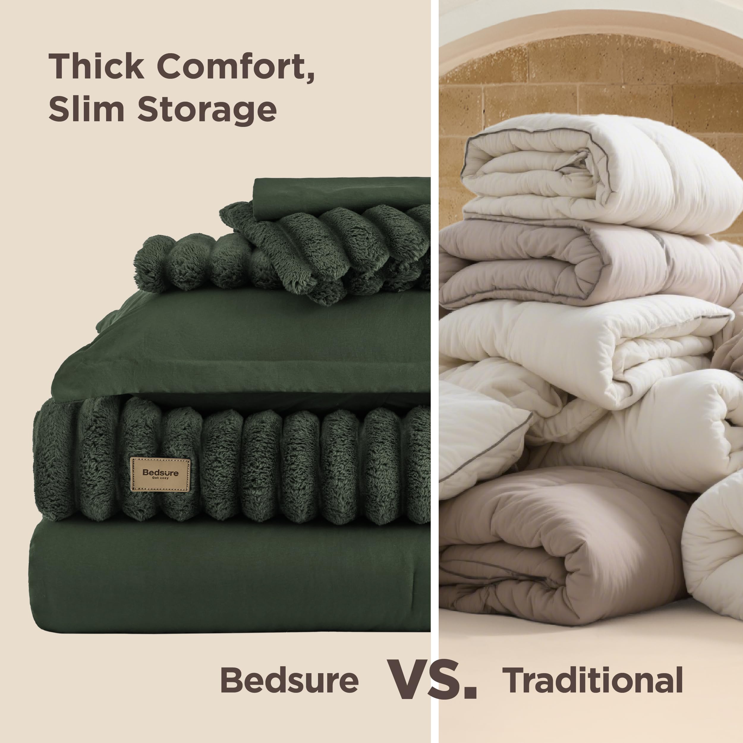 Bedsure compressed set packed for travel saving storage space