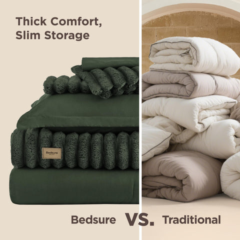 Bedsure compressed set packed for travel saving storage space