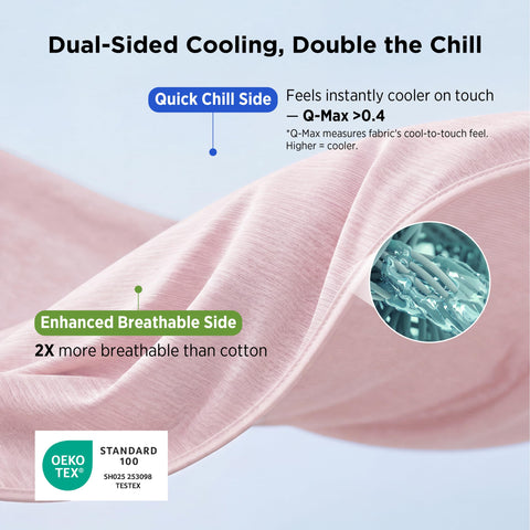 Bedsure fabric close-up showing silky knit texture and cooling fibers for soothing touch