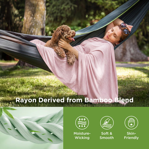 Bedsure reverse bamboo-rayon side close-up highlighting breathability and moisture-wicking benefit