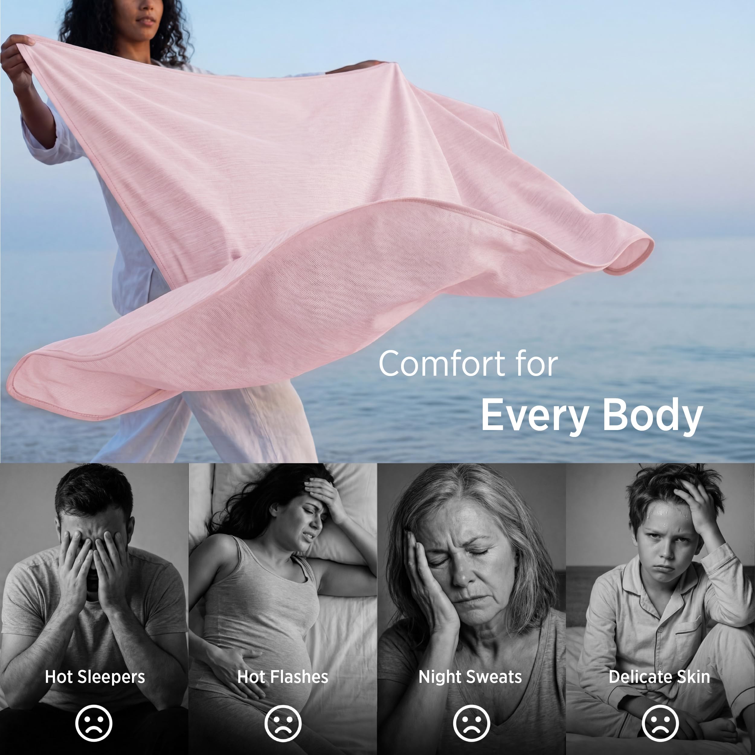Bedsure blanket on sofa in living room scene providing lightweight relaxation and temperature control