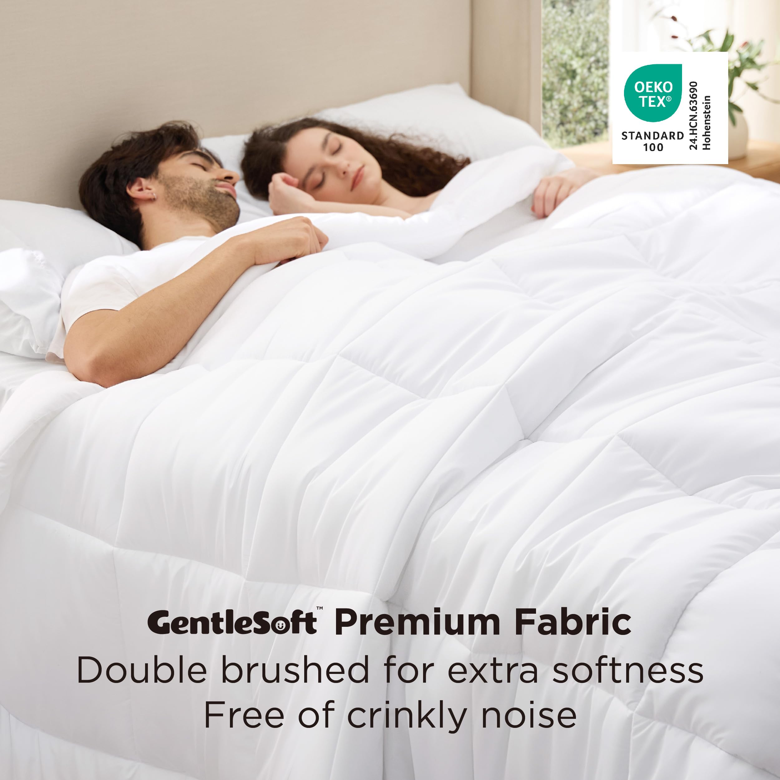 Bedsure corner tab detail showing attachment options and secure duvet fit