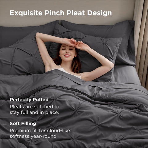 Bedsure fitted sheet corner showing deep pocket fit for secure mattress hold