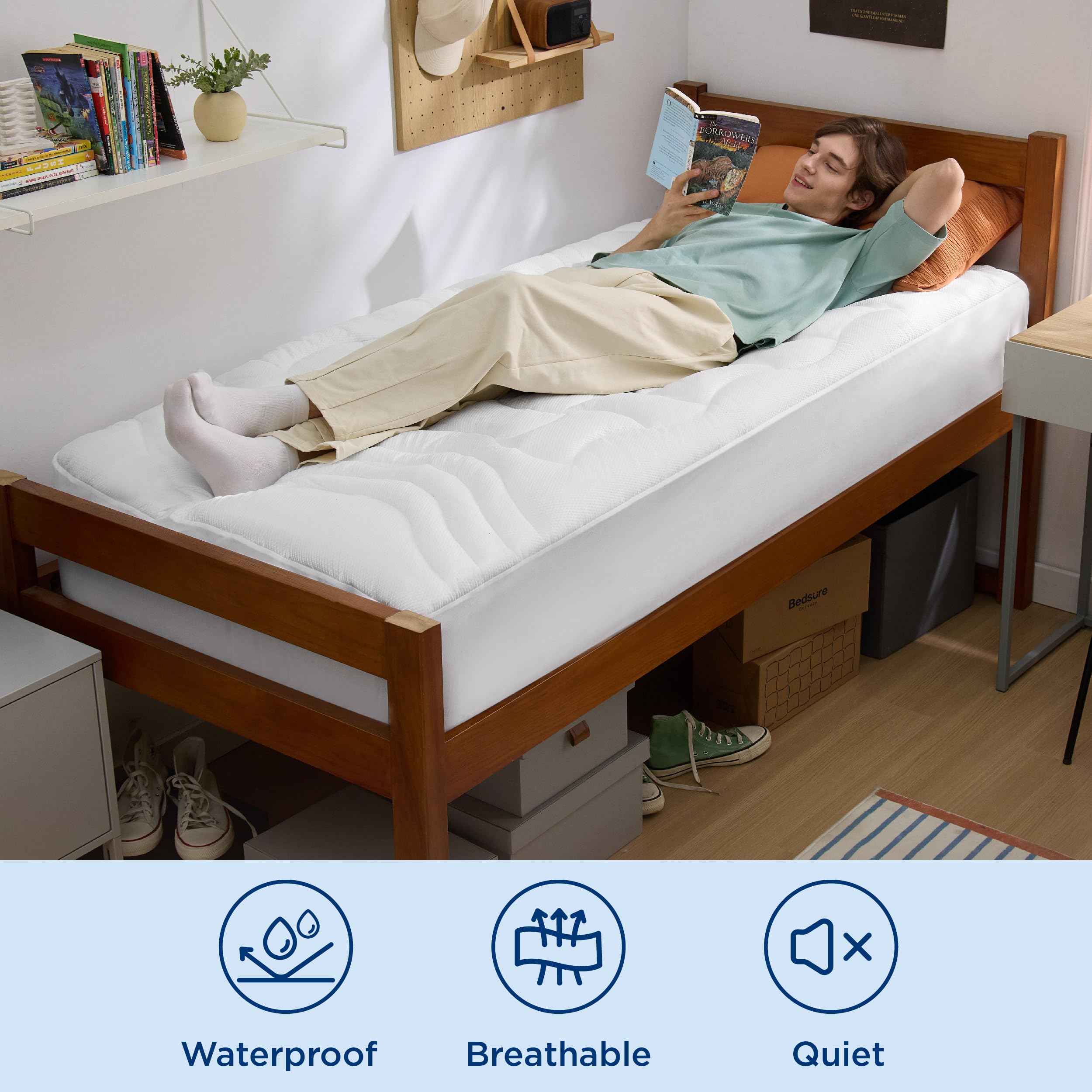 Bedsure deep pocket and elastic band demonstrating secure fit benefit
