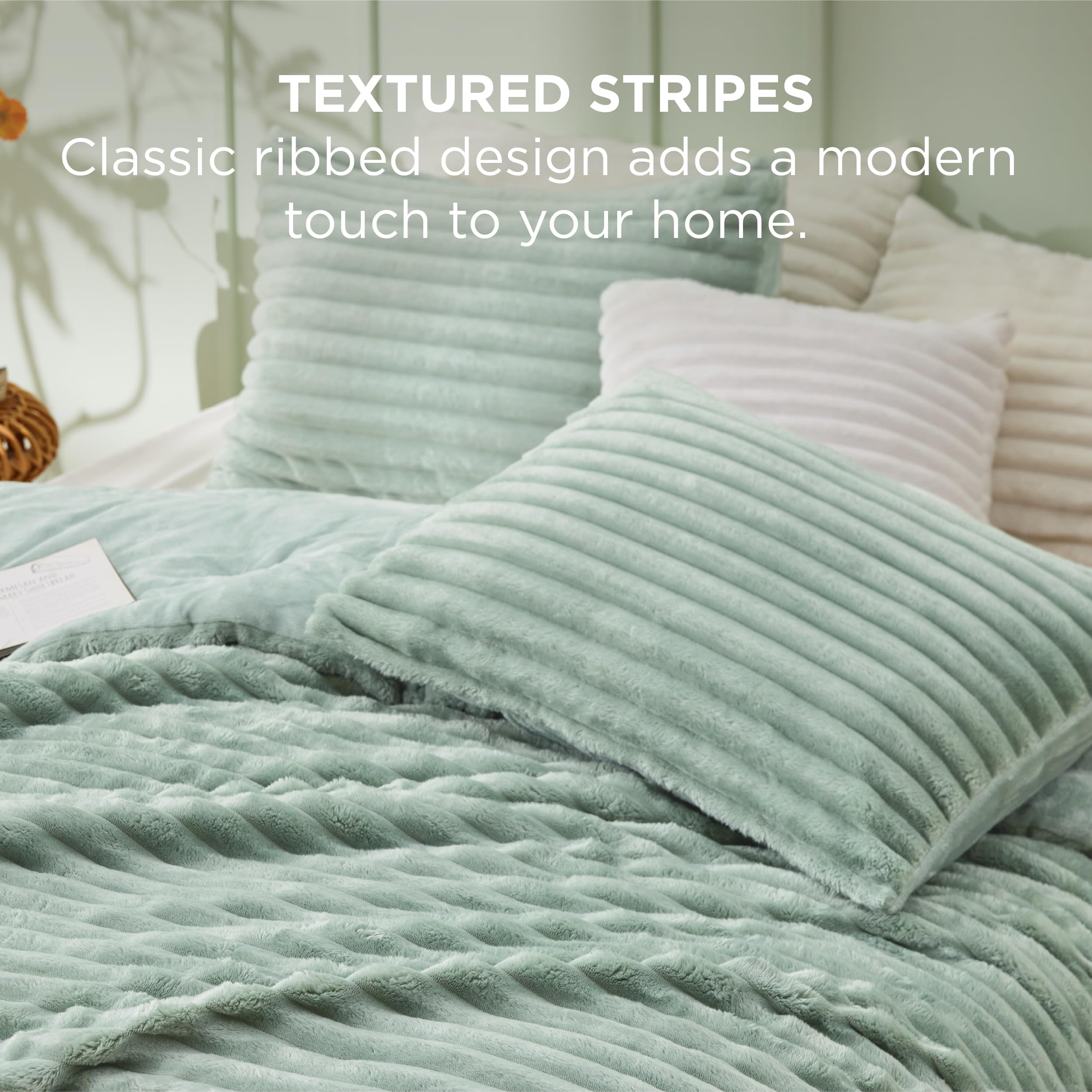 Bedsure matching pillowcases stacked to show fabric and coordinated look