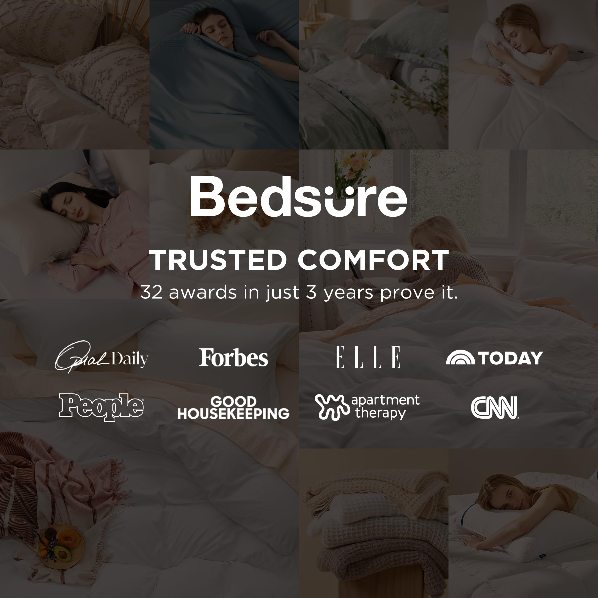 Bedsure edge seam and drape showing reinforced stitching for durability