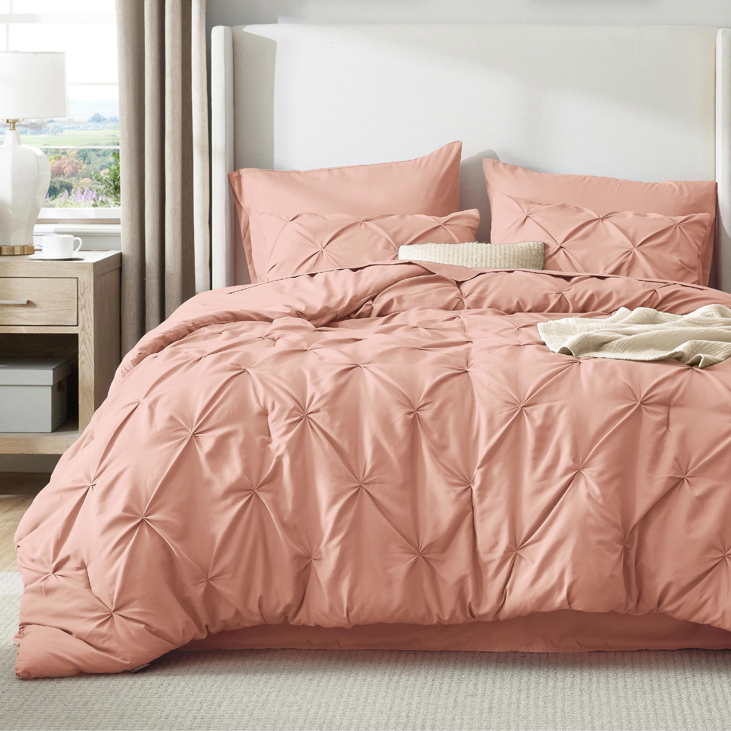Bedsure close-up of brushed microfiber texture for soft touch and quiet comfort