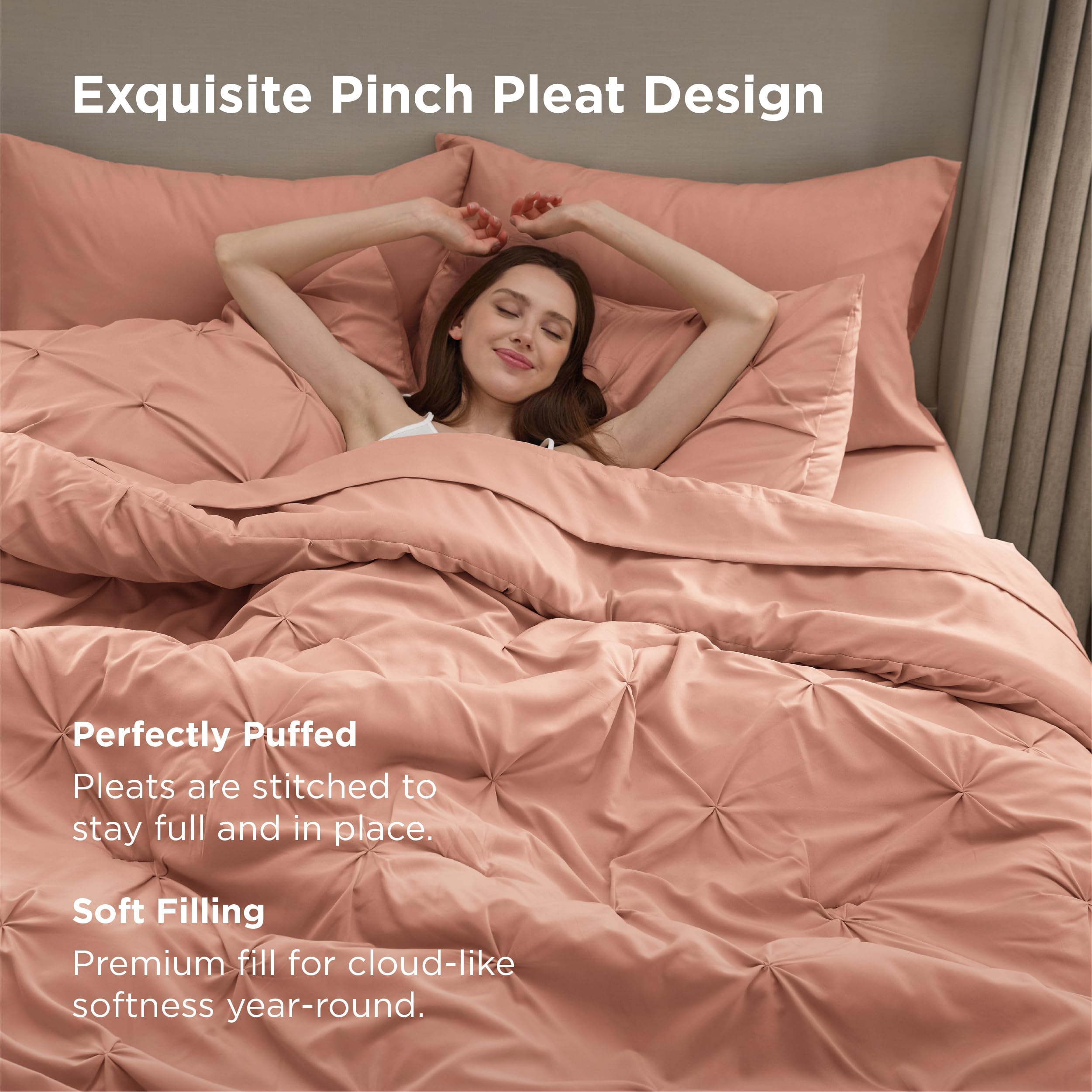 Bedsure comforter filled detail displaying lightweight loft and even warmth