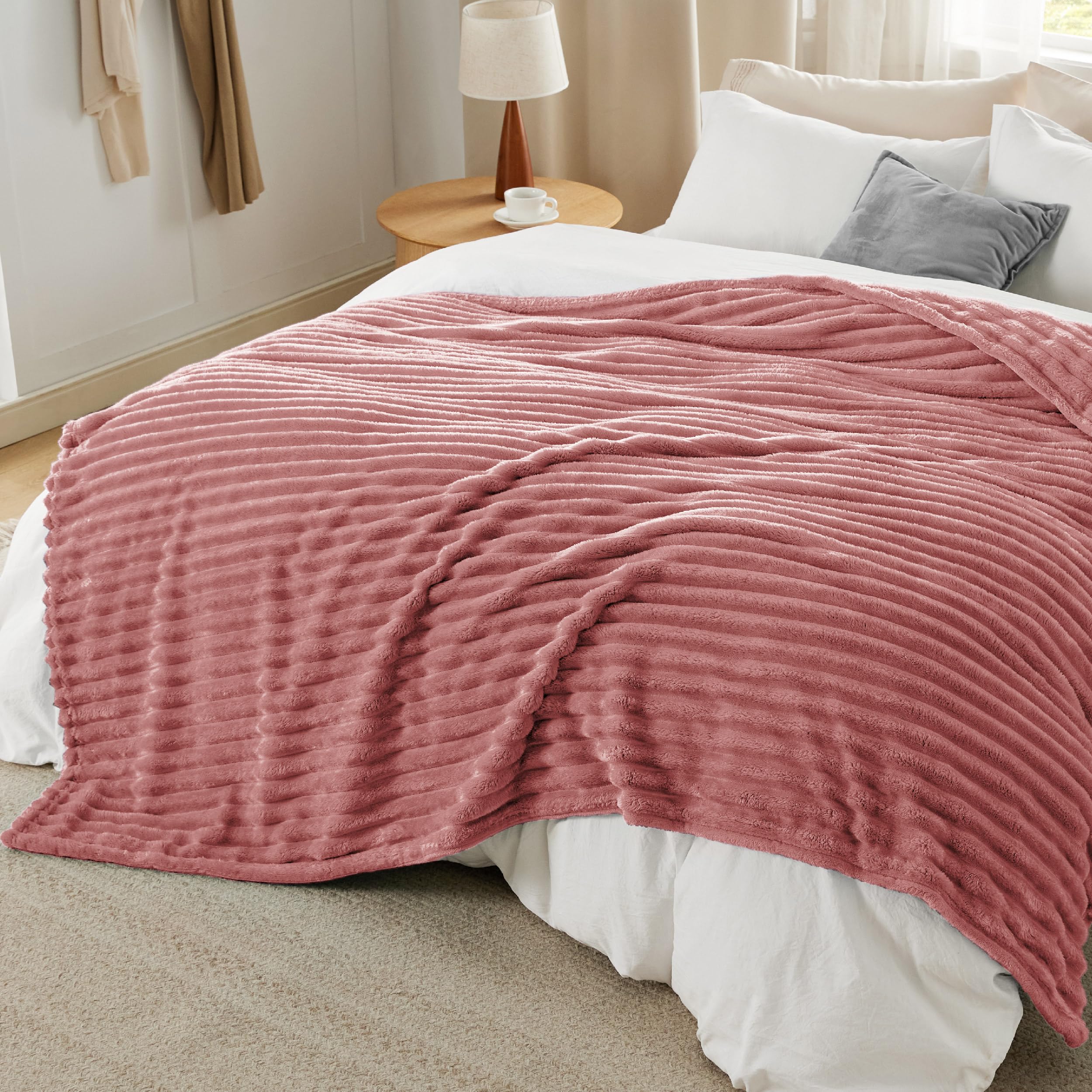 Bedsure dusty pink in living room lifestyle scene enhancing room decor