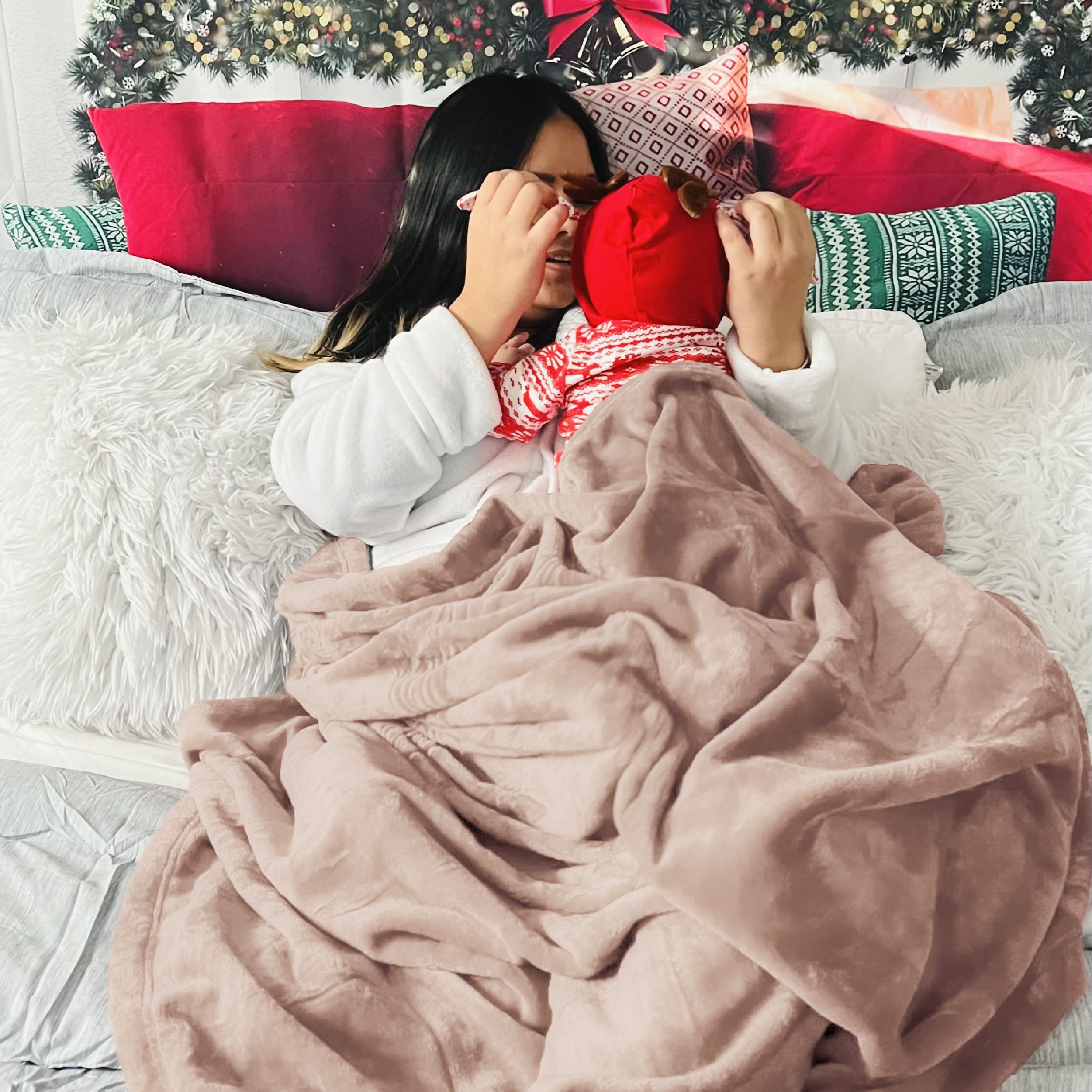Bedsure rolled blanket packed in a bag showing travel-friendly portability