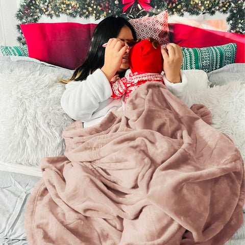 Bedsure rolled blanket packed in a bag showing travel-friendly portability