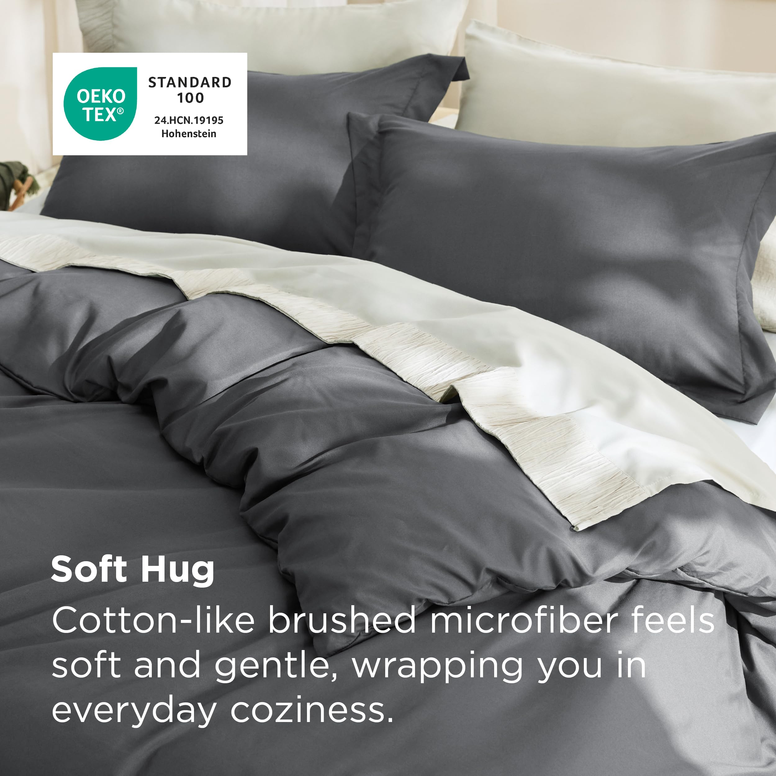 Bedsure close-up of double-brushed texture highlighting soft plush hand feel