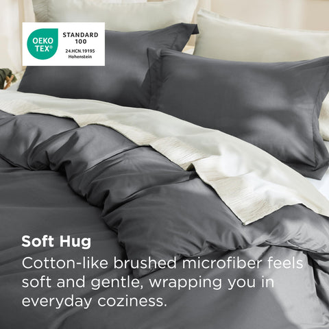 Bedsure close-up of double-brushed texture highlighting soft plush hand feel