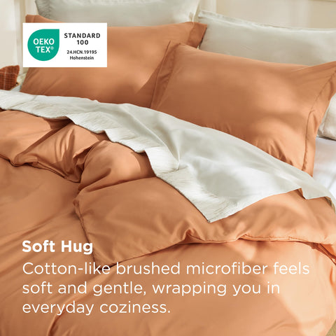 Bedsure close-up of double-brushed microfiber texture for softness